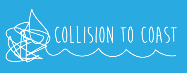 Collision to Coast blue background